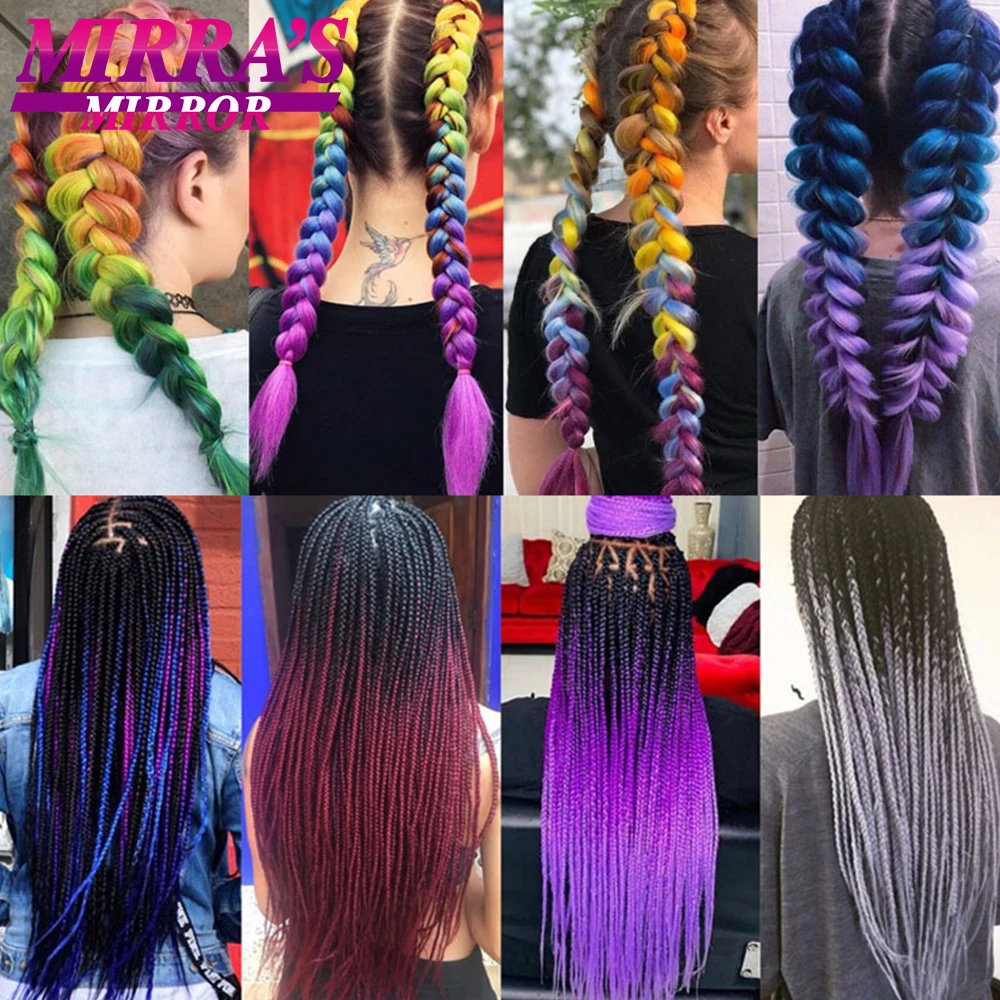 OKE EKALON-Extensions de Tresses Synthétiques, 24 Pouces, Cheveux Ombrés pour Tresse de Boîte, Crochet, JGreeting, Pré-Étirés