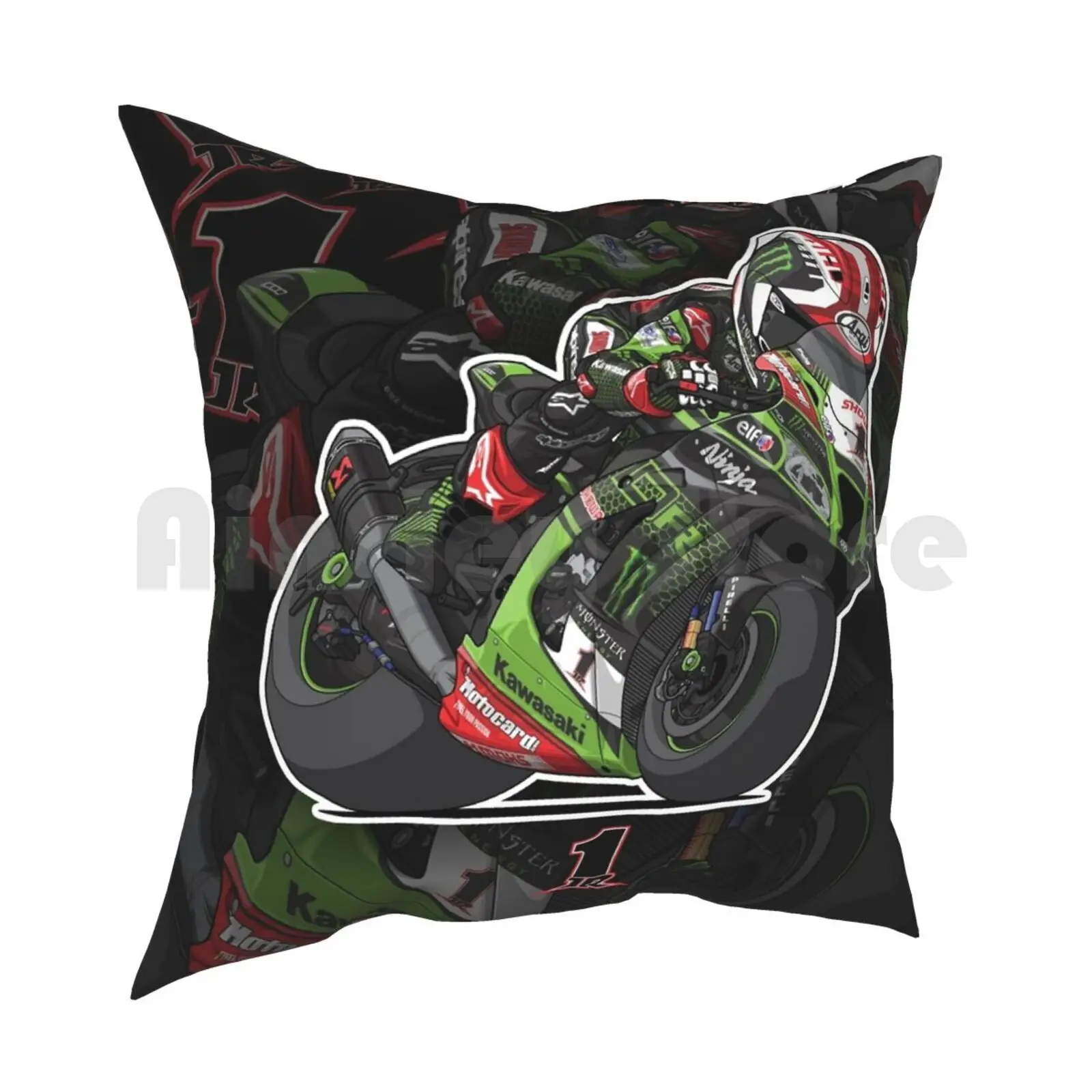 World Wsbk 2020-Jonathan Rea Pillow Case Printed Home Soft Throw Pillow Superbike World Superbike Wsbk Jonathan Rea