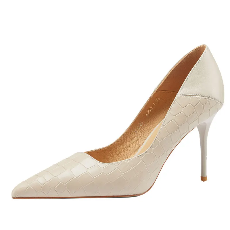2022 New Fashion High Heels Women Pumps Thin Heel Classic Black Beige Sexy Ladies Wedding Pumps Zapatos De Mujer