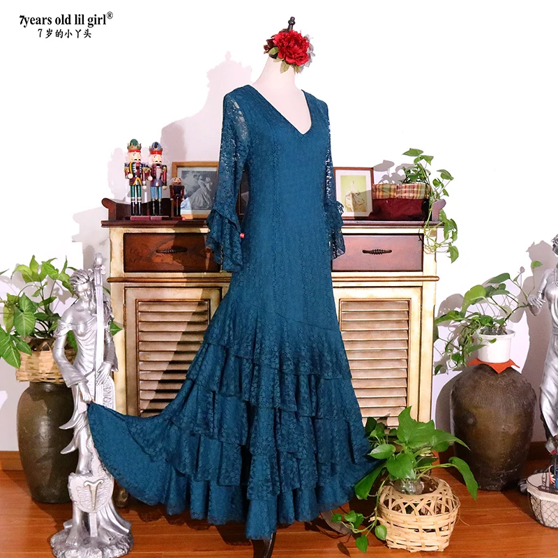 Spanisches Tanzkleid Flamenco-Kleid Wear Damen 5DTT33