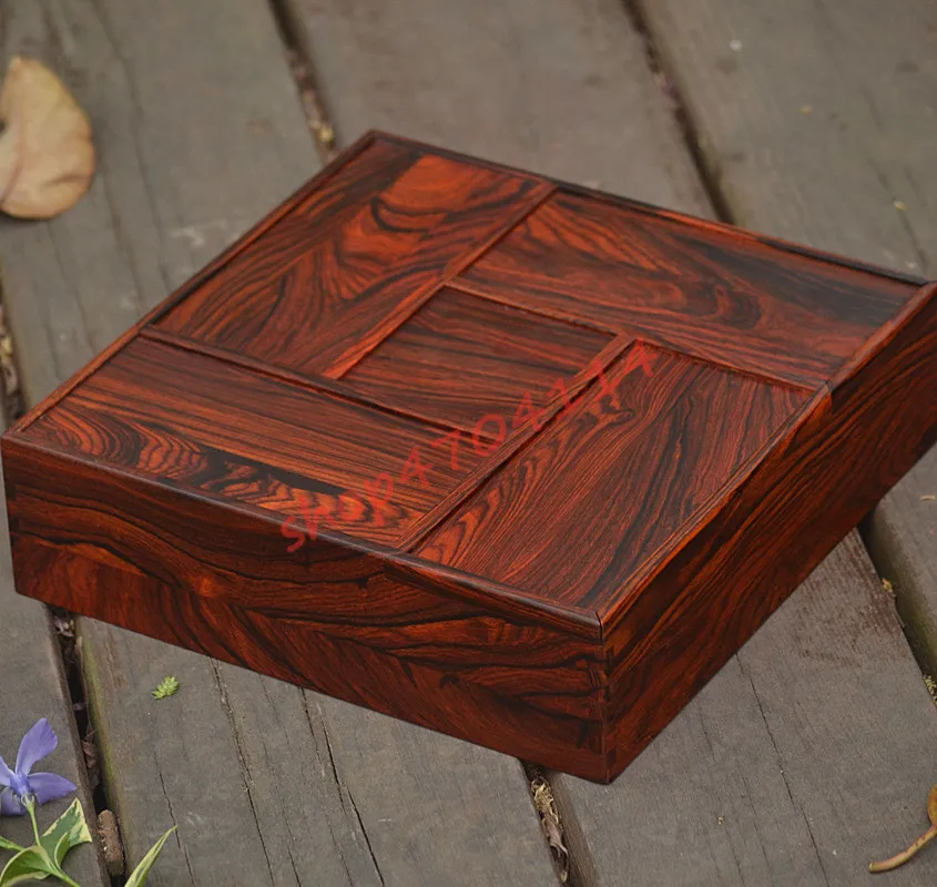 Natural solid wood hand-carved, red sandalwood pickup box, exquisite handicraft decorations and gifts