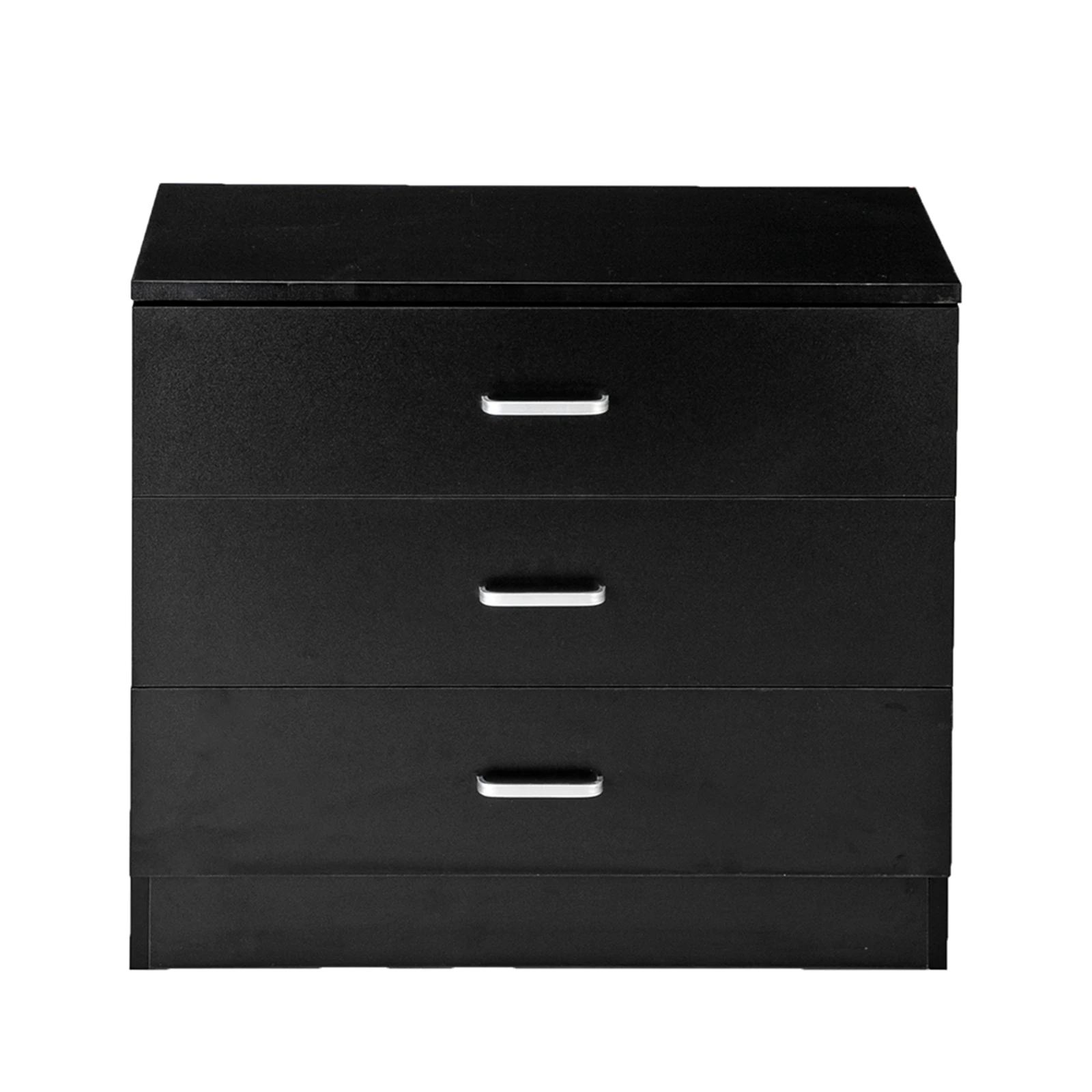 (66 x 33 x 56)cm Wood Simple 3-Drawer Dresser Black Night Table Bedside Table Nightstand