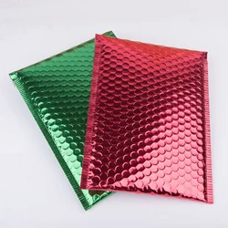 Bolsas de burbuja gruesas para envíos, sobres de color verde o rojo con autosellado, Burbuja adhesiva, 18x23cm, 30 unidades