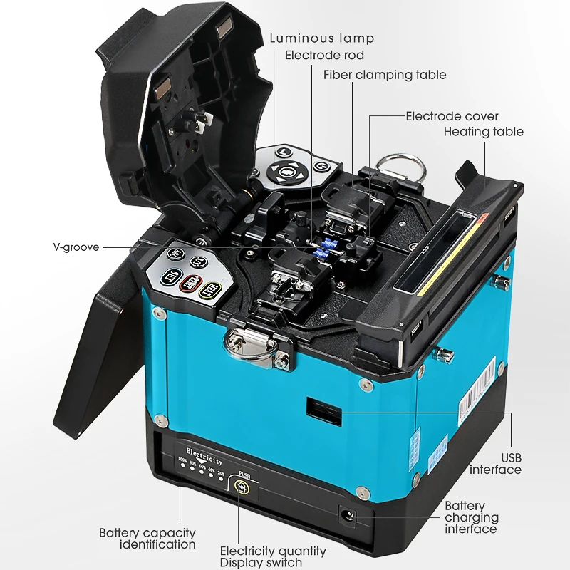 

Express Free FS-60E Automatic Optical Fiber Fusion Splicer Intelligent FTTH Optical Fiber Welding Splicing Machine English Mode