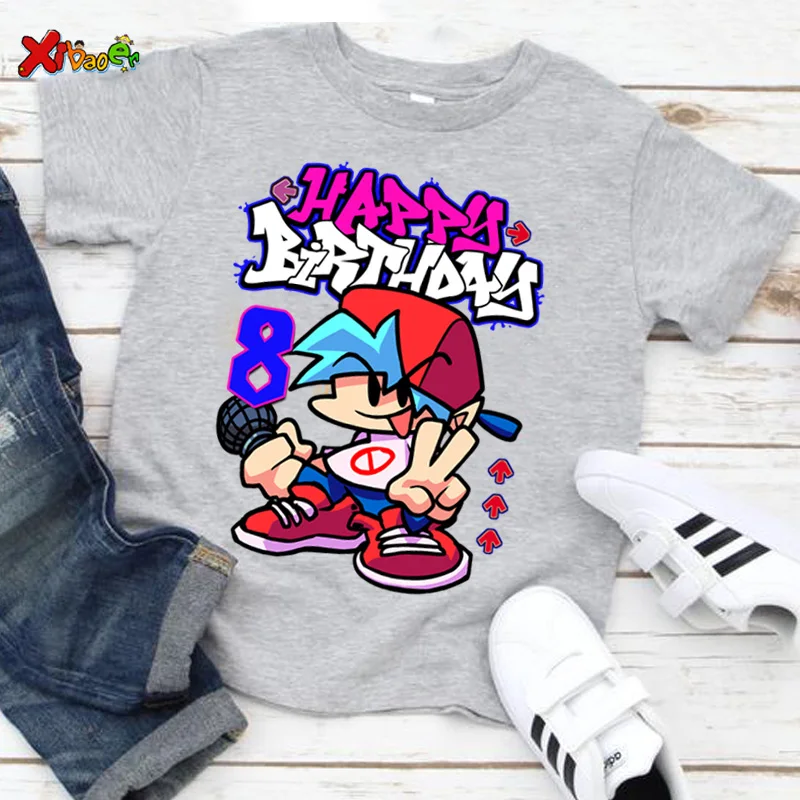 Kids Clothes Custom Friday Night Birthday T Shirt Boyfriend T-shirt Personalized Name Girls Clothing Tshirt Summer Baby Children