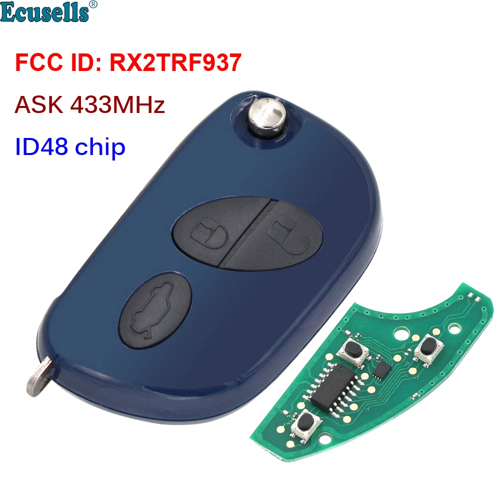 

3 Buttons Smart Remote Key Keyless Fob ASK 433MHz ID48 Chip for Maserati GranTurismo Quattroporte GranCabio FCC ID: RX2TRF937