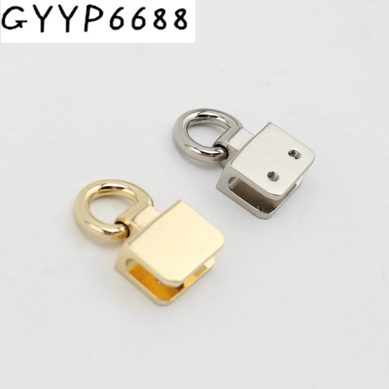 10pcs 60pcs 33*20mm High quality metal fitting hardware handbag tassel cap clasp Small square buckle screw connector bag hanger