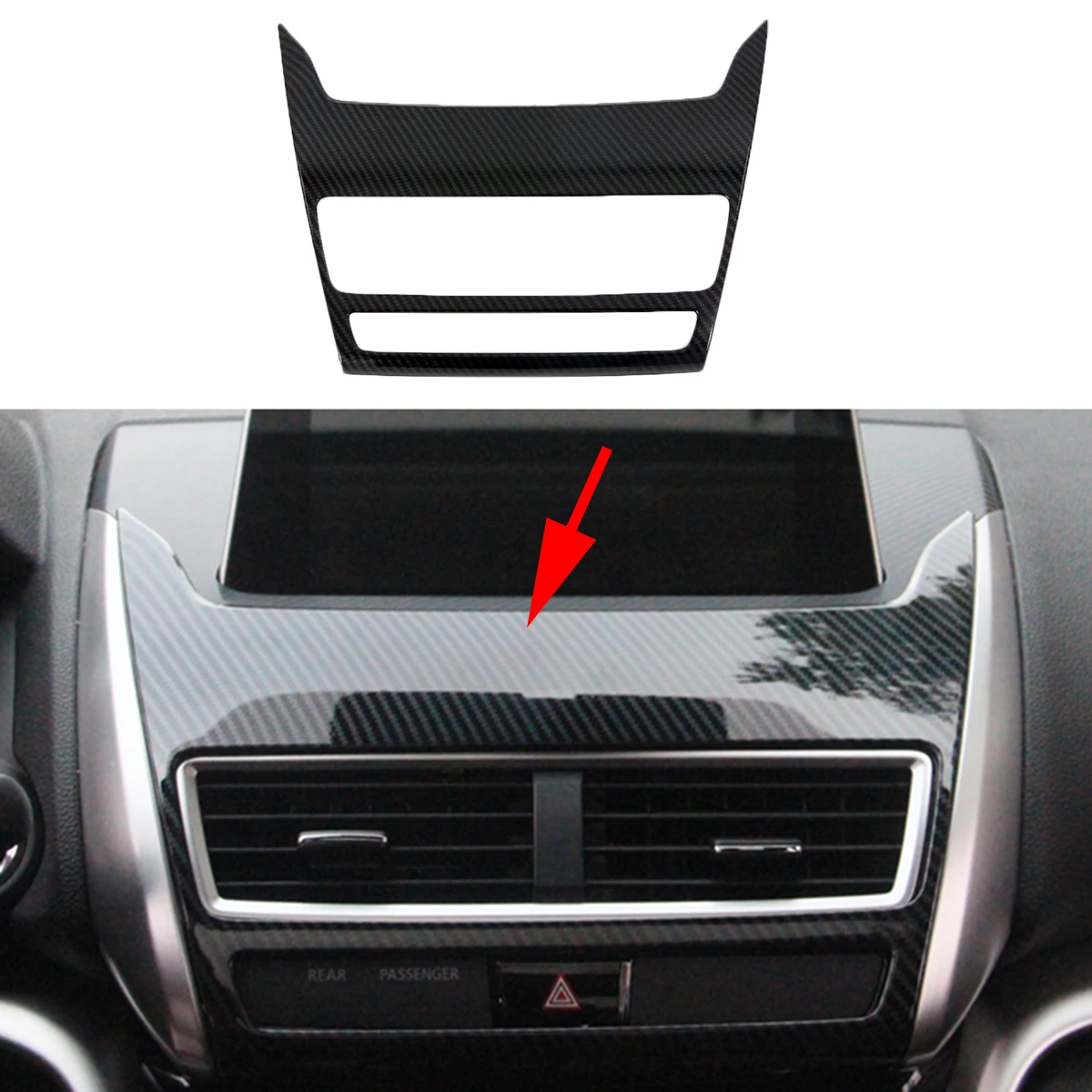 Carbon Fiber Accessories For Mitsubishi Eclipse Cross 2018 2019 2020 2021 2022 Console Dashboard Panel Cover Trim Moulding