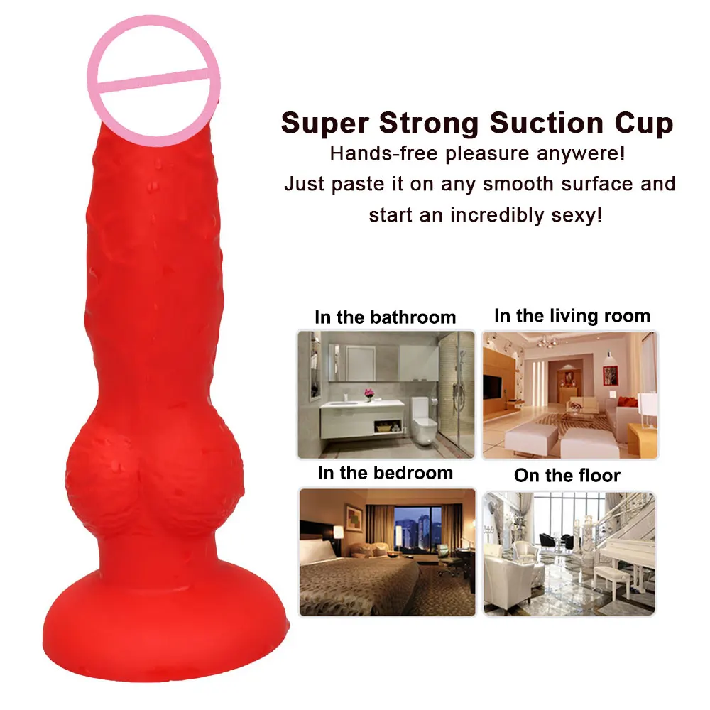 Big Realistic Red & Black Colorful Animal Horse Monster Dildo Dog Wolf Fake Penis Sex Toy For Women Female Masturbate Adult Game