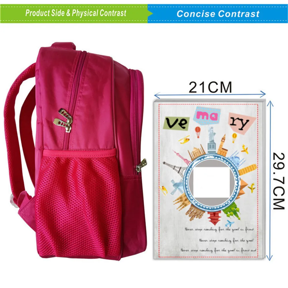 16 Inches Pas Uw Logo Naam School Rugzak Kinderen Double-Layer Rugzak Voor Meisjes Jongens Boek Zak Cartoon Zakken 20L