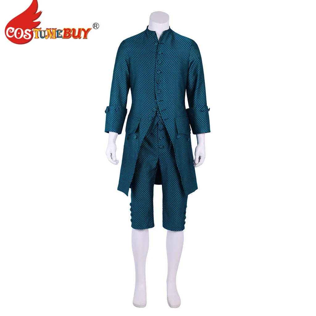 

Costumebuy British Prince Drama Costume Medieval baroque Aristocrat Gentleman Medieval Men Wedding Blue Suit custom Any color