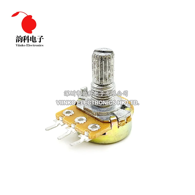 100pcs WH148 B1K B2K B5K B10K B20K B50K B100K B500K 3Pin 15mm Shaft Amplifier Single Potentiometer 1K 2K 5K 10K 50K 100K 1M