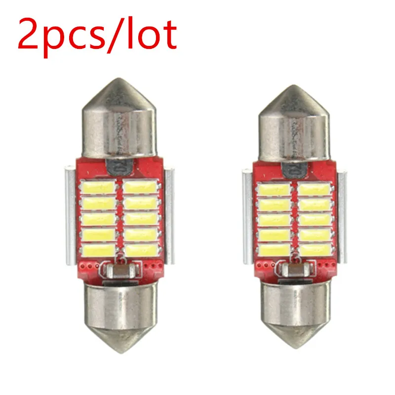 

2pcs Super Bright 31mm 10 SMD 4014 LED Canbus Error Free Interior Festoon Doom Auto Parking Light Bulb Pure White DC 12-24V