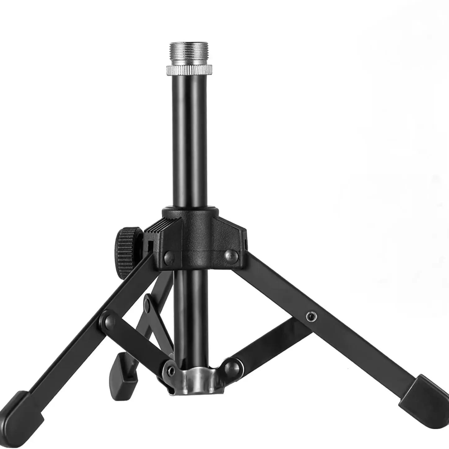 حامل ميكروفون صغير محمول قابل للطي لسطح المكتب من 5/8 بوصة إلى 3/8 بوصة برغي للبودكاست والدردشة عبر الإنترنت والمؤتمرات