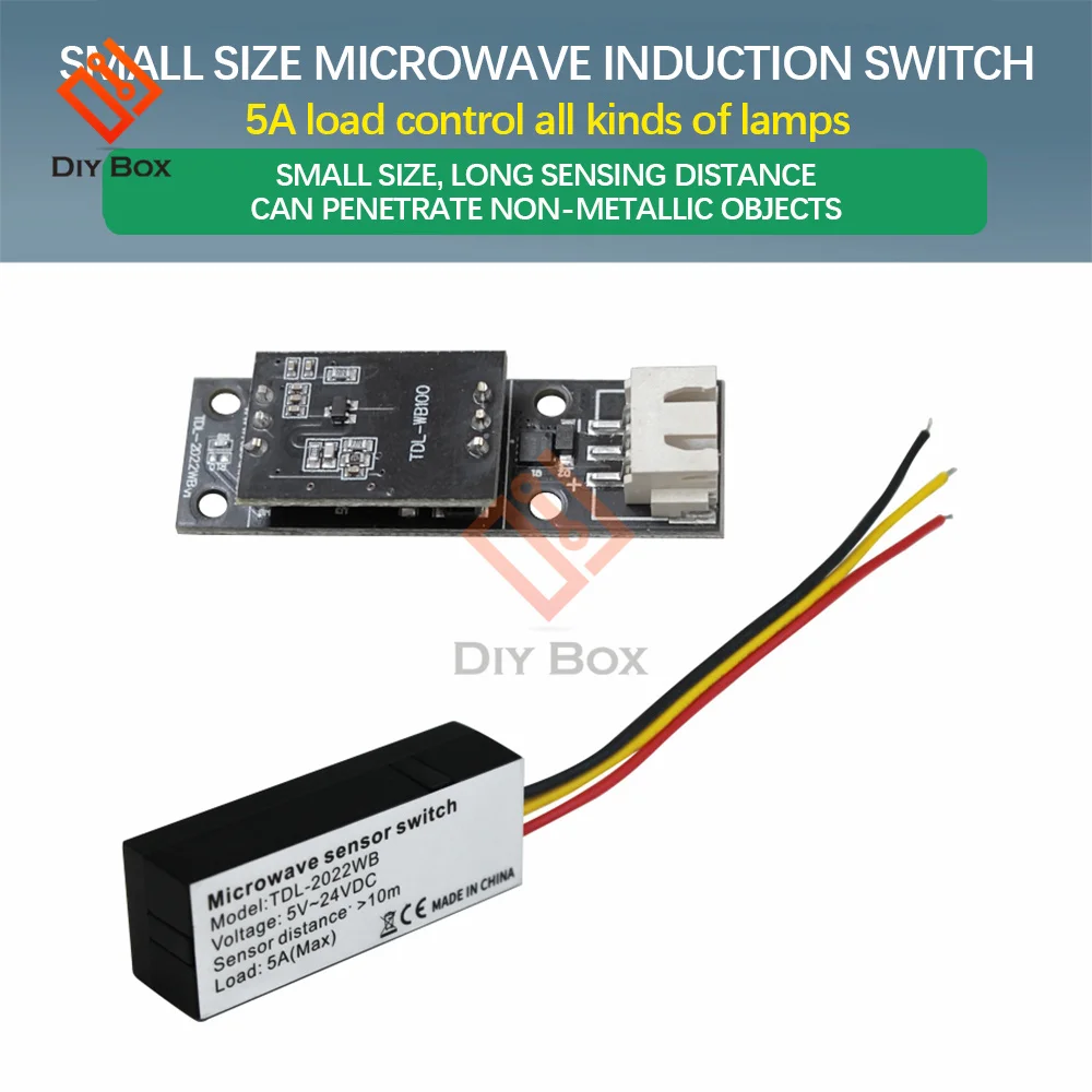 5V 12V 24V Microwave Radar Sensor TDL-2022WB 8-10M Induction Distance 360 Degree Sensing Angle Induction Switch Module