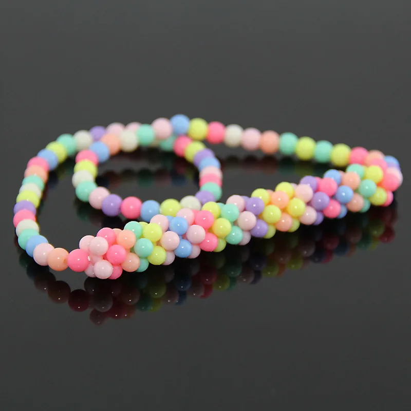 Dual-use Necklace Bracelets Pearly Beads Toys For Children Lacing Waving Beaded Girl Gift Party Accessories Handmade New