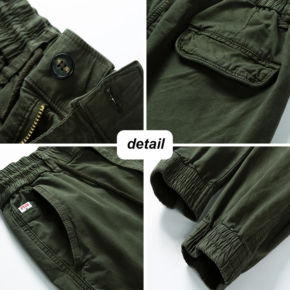 Men Casual Cargo Pants Four Seasons Thin Trousers Cotton 95% Men Outdoor Zipper Button Pockets 2021 Fashion Trend Pants Men 38