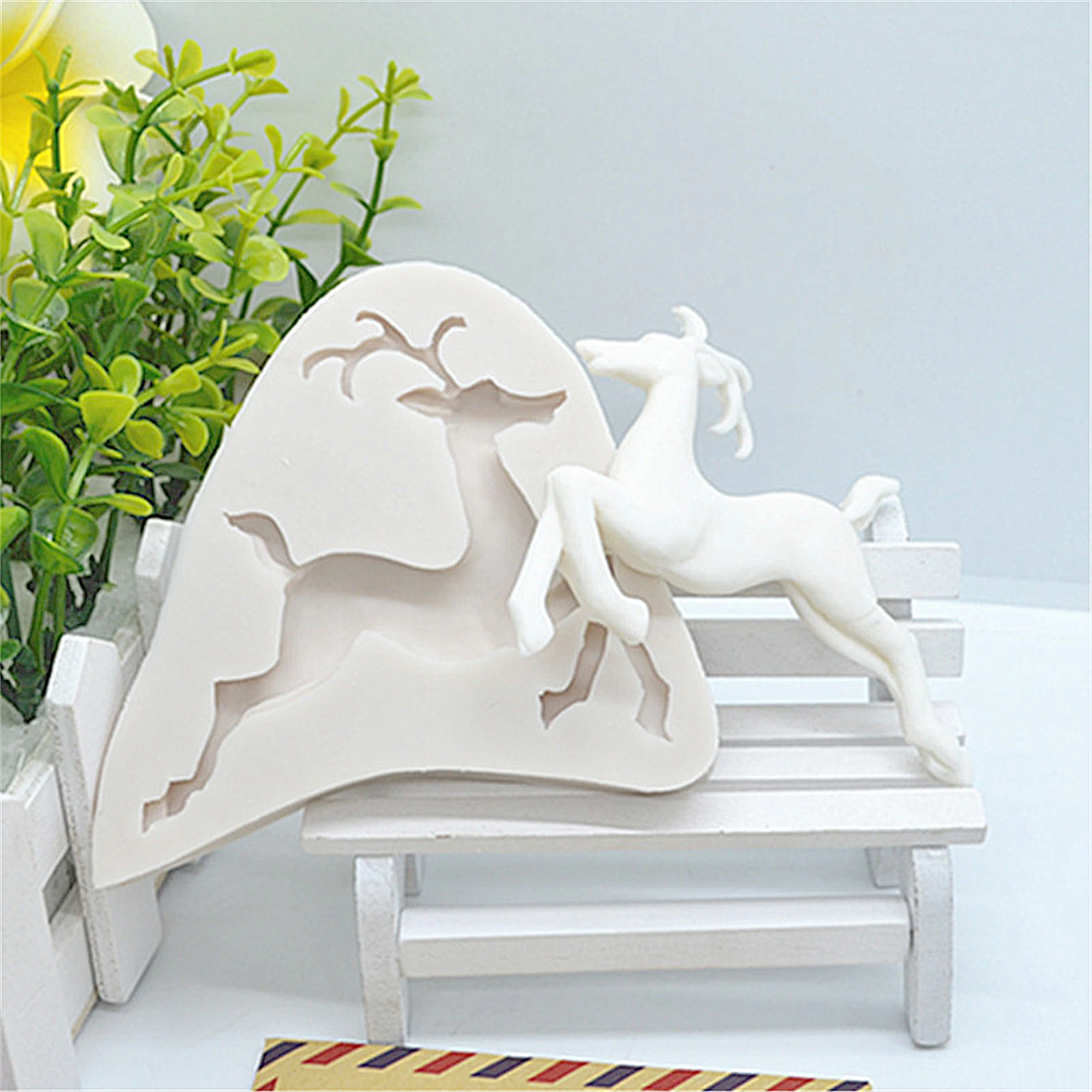 3D Deer Cake Fondant Mold For Baking Silicone Molds Cake Decorating Tools 3D Cupcake Candy Clay Chocolate Gumpaste Mould