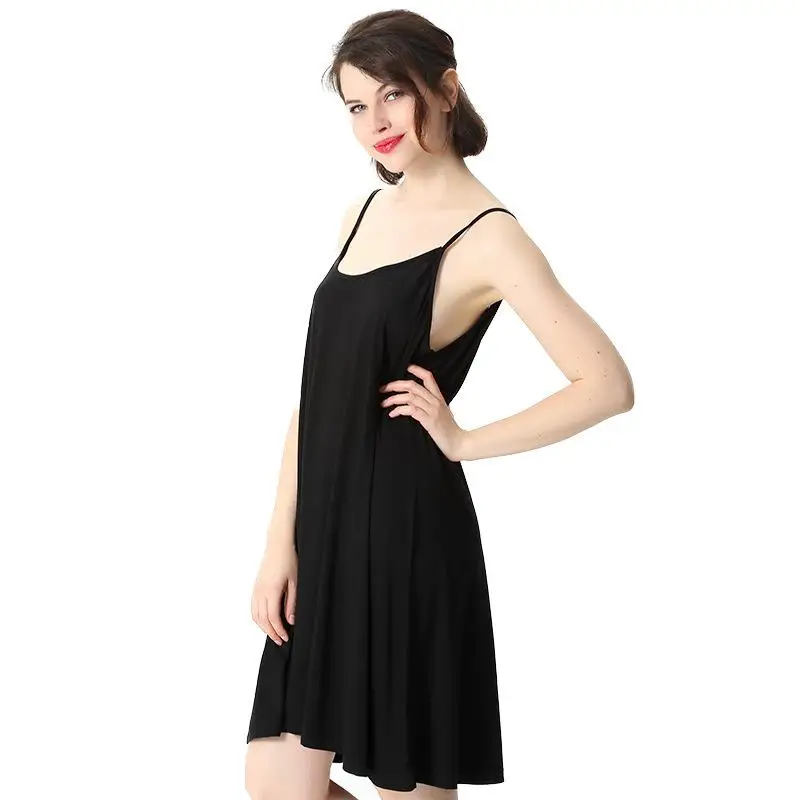 Plus Size 6XL 7XL Modal Women Nightgown SEXY Spaghetti Strap Nightdress Casual Sleepwear Bathrobe Soft Breathable Home Dress