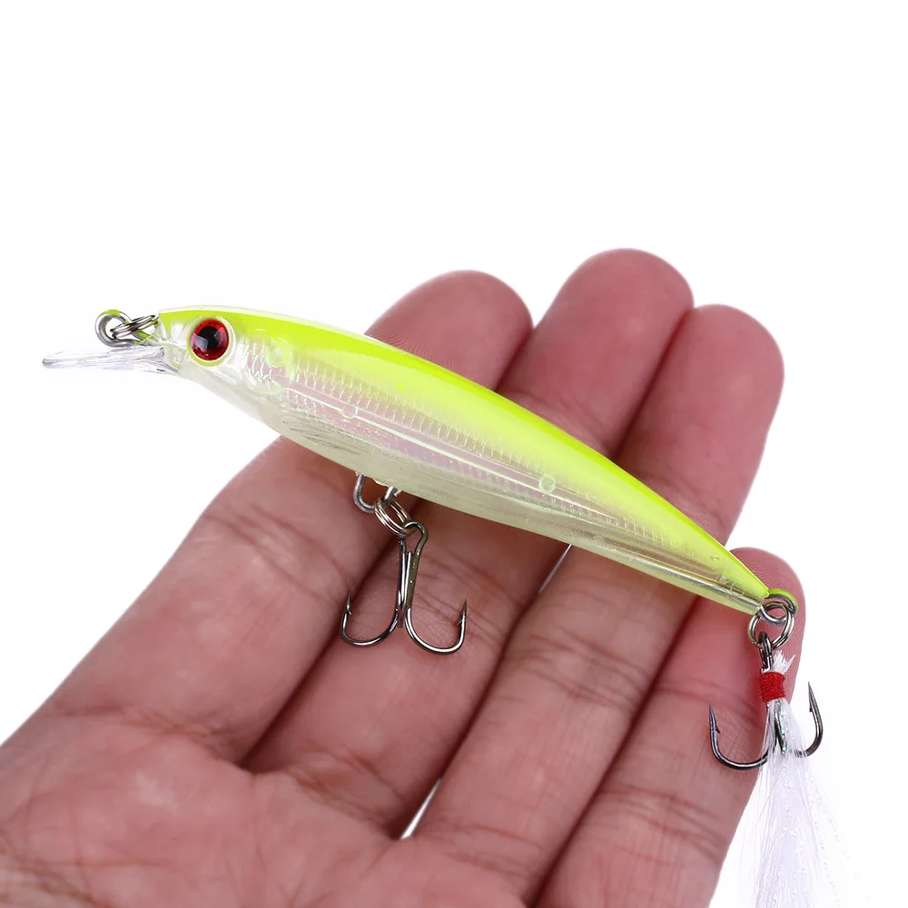 1PCS Laser Minnow Fishing Lure 9CM 8G Pesca Hooks Fish Wobbler Tackle Crankbait Artificial Japan Hard Bait Swim Bait