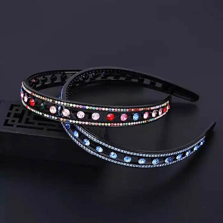 New Fashion Non-slip Boutique Double row of rhinestones Hair band Headband for Women Girl Accessories Headwear