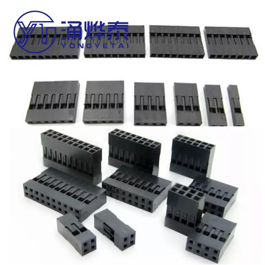 

YYT 50PCS Dupont Plastic Shell 2.54mm Single /Double Row Dupont Connector 2P3P4P5P6P7P8P9P10P