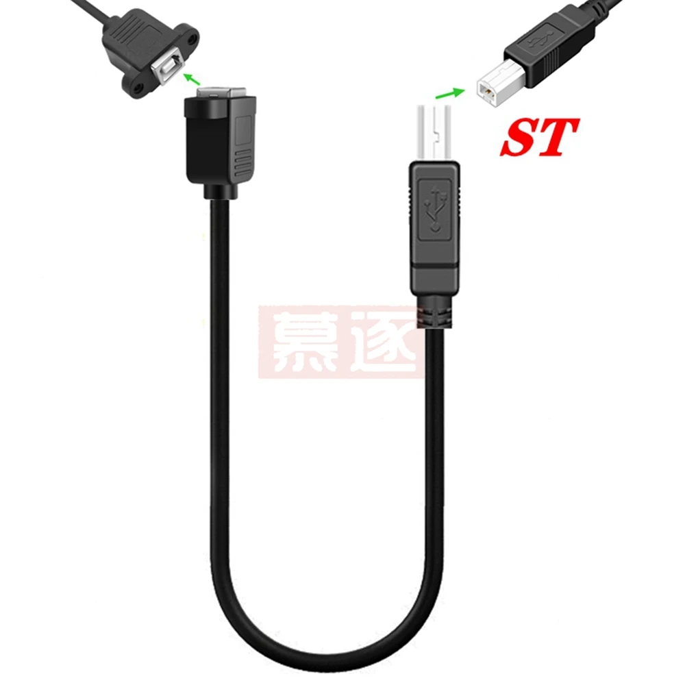 Угол 90 градусов USB 2.0 Тип B «папа-мама» M/F Удлинительный кабель для передачи данных Монтаж на панели для принтера 0,25 м