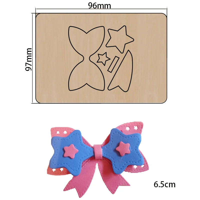 2021 New Five-pointed star bow  Cutting Dies Wooden Knife Die Compatible With Most Manual Die Cut Cutters