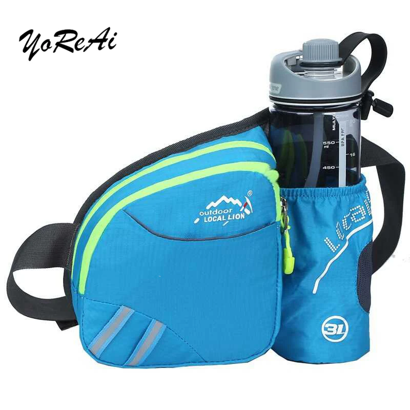 YoReAi Running Bag Waist Belt Pack Outdoor Marathon Gym Sport Fitness Water Bottle Pouch Fanny  Pack Riding Cycling Phone Pocket