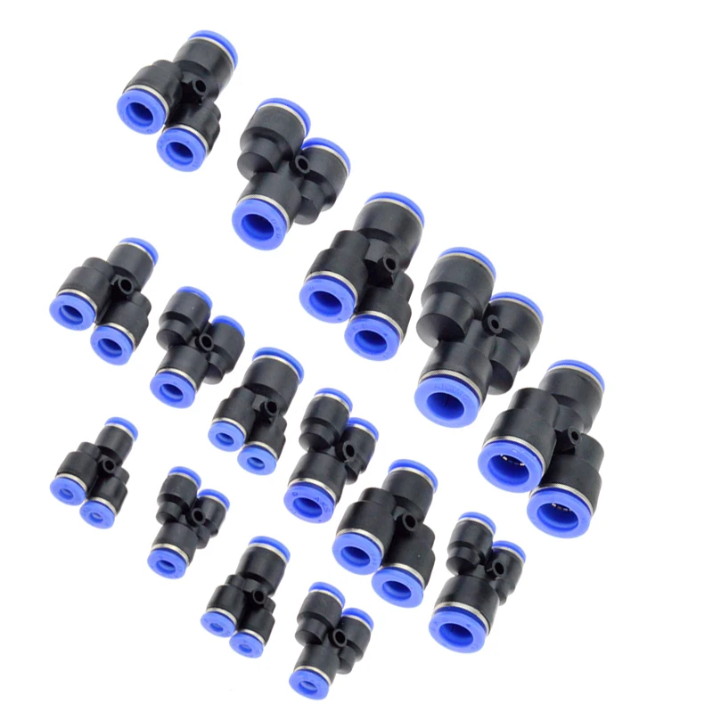 3 Way Port Y Shape Pneumatic Joint Quick Joint One-button Push Straight For 6mm 8mm 10mm 12mm 4mm 16mm Outer Diameter Hose