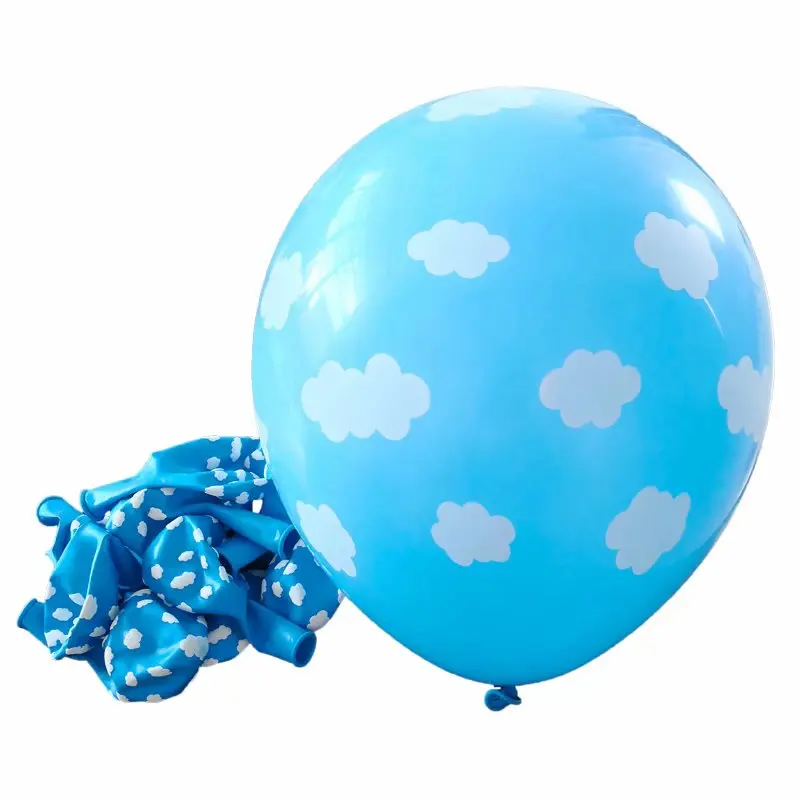 10pcs 12inch Blue White Cloud Latex Balloon Birthday Party Wedding Decoration Theme Party Decor Baby Shower Supplies Air Globos