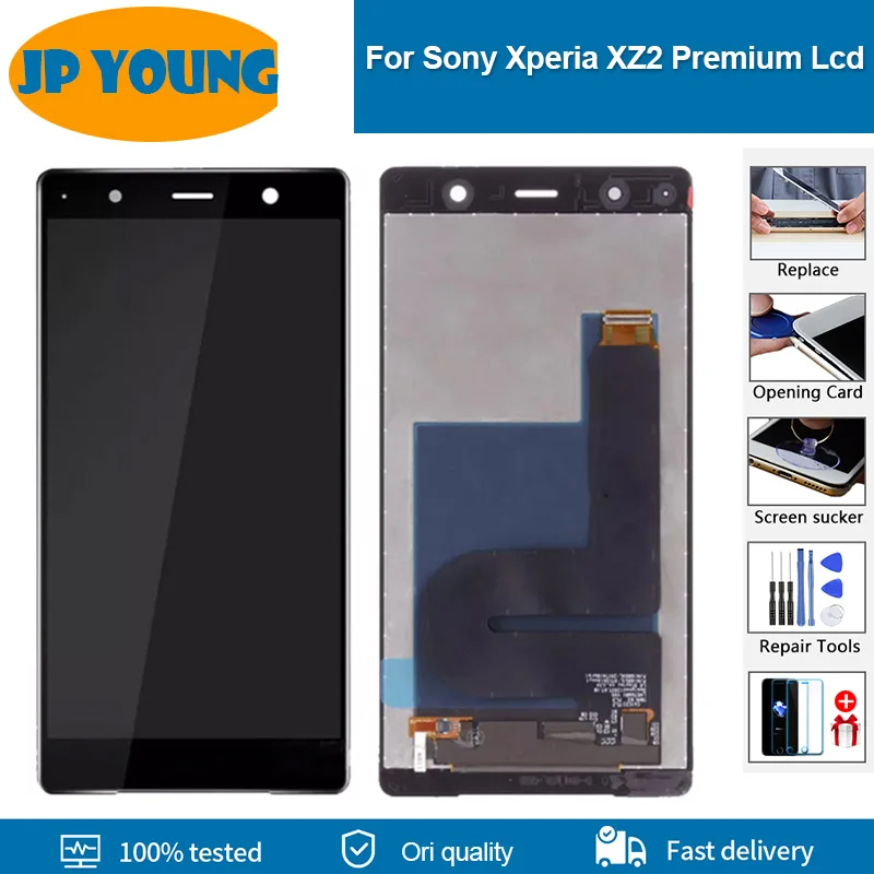 Original lcd For Sony Xperia XZ2 Premium Dual H8166 LCD Display Touch Screen Digitizer Repair Parts For Sony XZ2 P Screen LCD