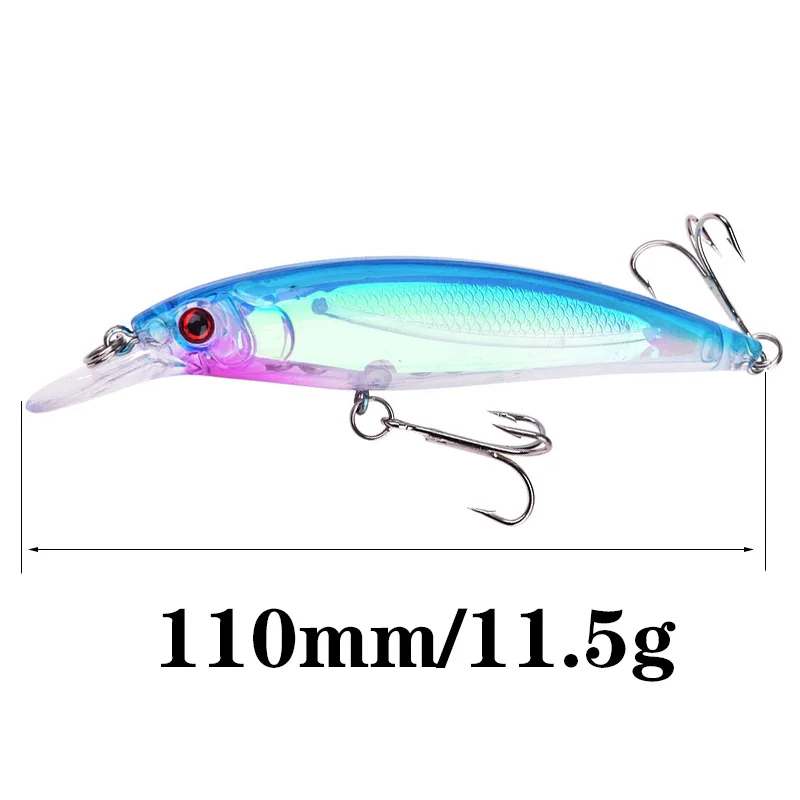 1Pcs Minnow Fishing Lure Hard Plastic Bait 11cm 13.5g 3D Eyes Artificial Lures Bass Pike Wobbler for Sea Fishing Hooks Crankbait