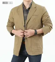 Men's Washable Fabric Single Breasted Button Blazers Business Suit Loose Military Jackets Outwear 5