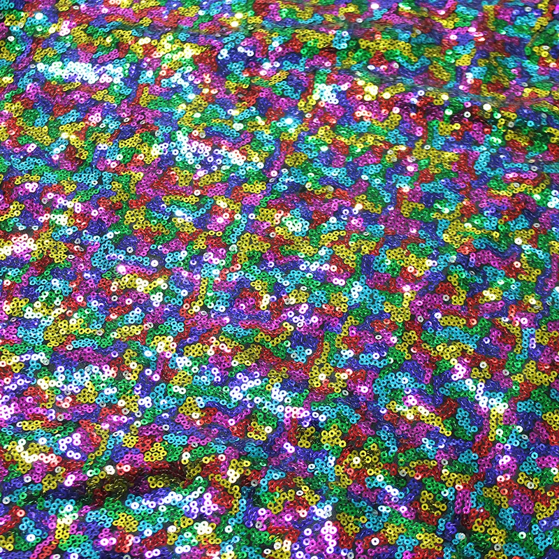 Gorgeous colorful fish scale sequin embroidered lace fabric mesh, encrypted 3mm sequins DIY clothing accessories  X1047