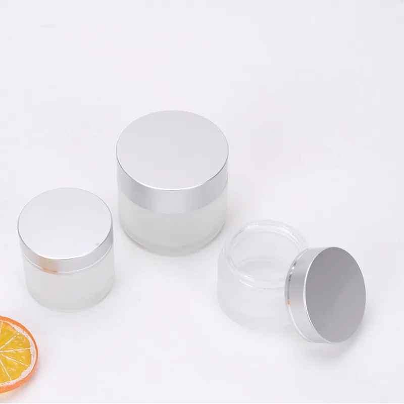 Wholesale Frosted Glass Jar 5g-100g Cosmetic Glass Bottle For Skincare Face Cream Lotion Subpackage Containers