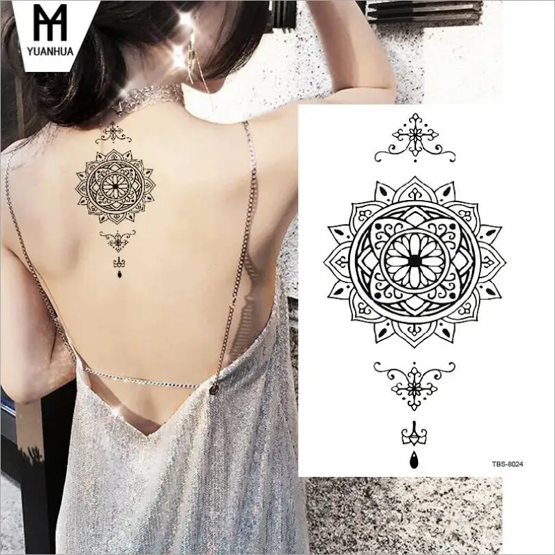 Waterproof Temporary Tattoo fire tatoo eagle lotus Mandala eye flame totem  Water Transfer Fake tatto T1803