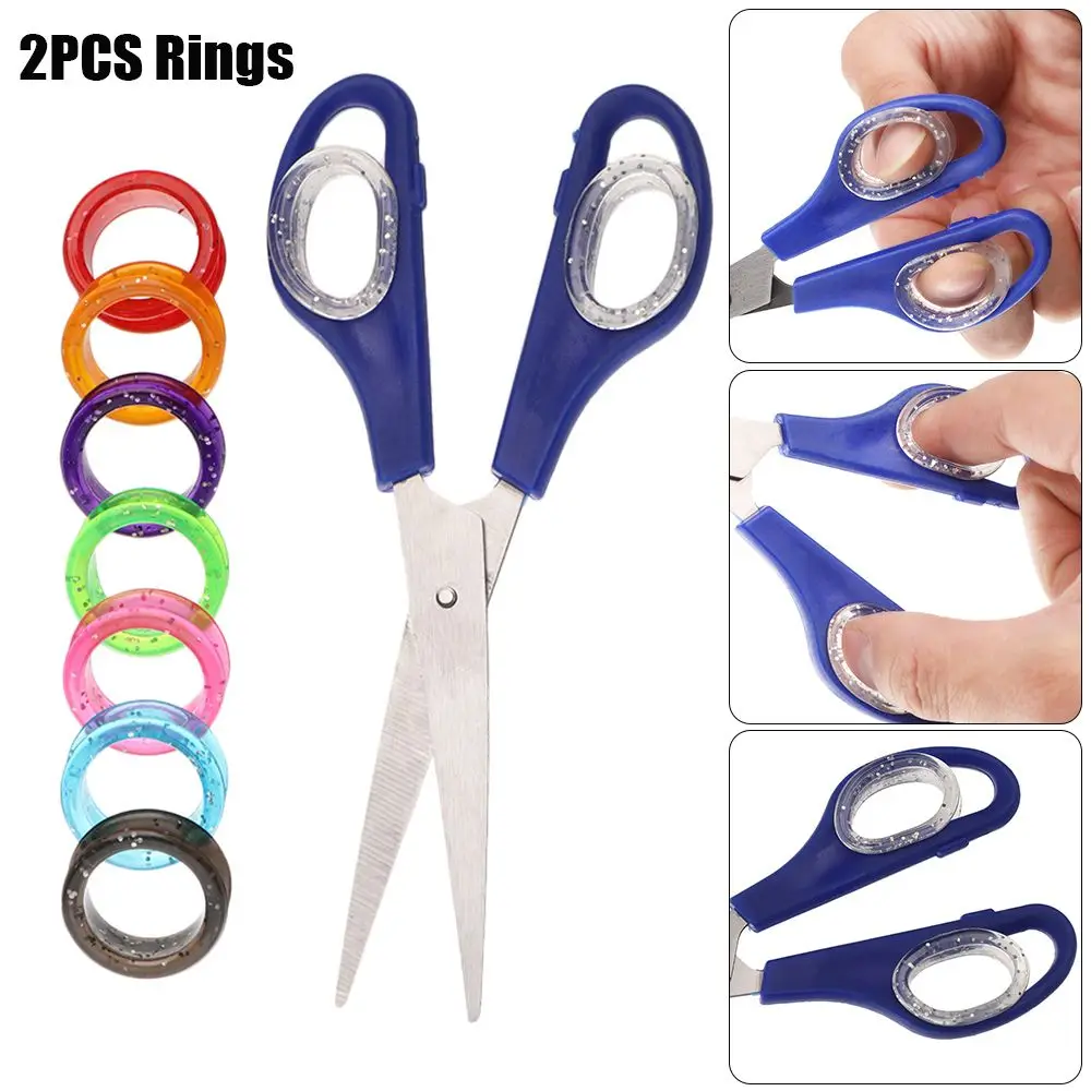 2Pcs Comfortable Colorful Hair Cutting Pet Shears Accessories Silicone Ring Fit For Shears Grooming Scissors Ring