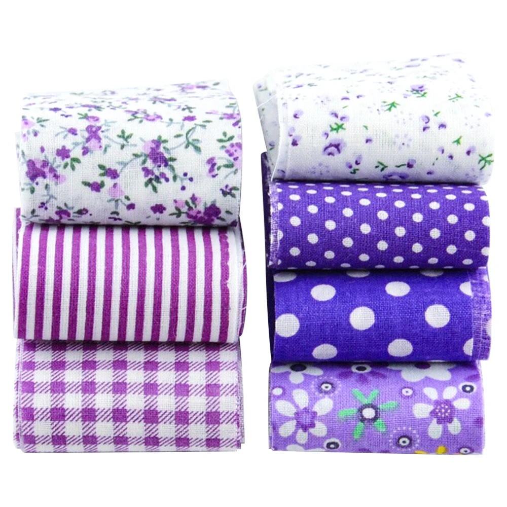 Booksew New Arrival Purple Sets 100% Cotton Fabric 7Pcs/Lot 5cm x100cm Quilting Patchwork Jelly Roll Fabric Strips Handcrafts