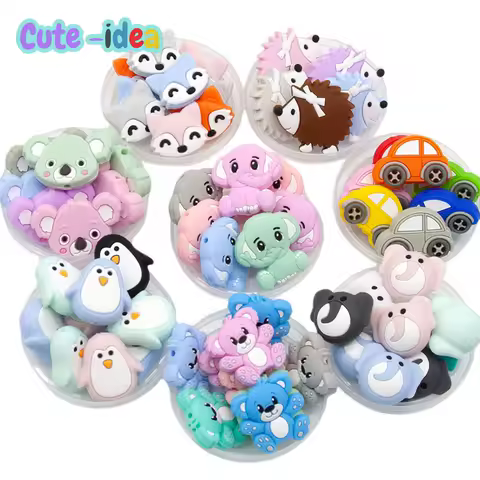 Cute-idea 10pcs/Lot Silicone Beads Teether Pacifier Nursing Chain Food Grade Teething Handmade Chewable Accessory Baby Product