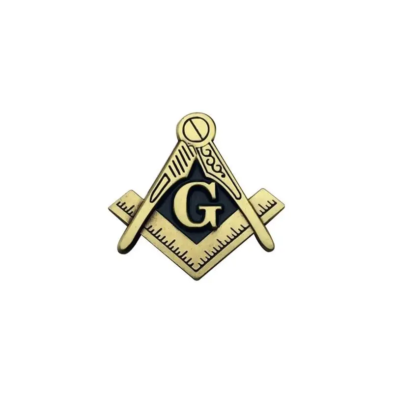 Masonic Lapel Pins, Antique Bronze, Copper, Compass and Square Enamel Brooch, Gifts Badges with Butterfly Clutch,25.4mm