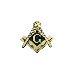 Masonic Lapel Pins, Antique Bronze, Copper, Compass and Square Enamel Brooch, Gifts Badges with Butterfly Clutch,25.4mm