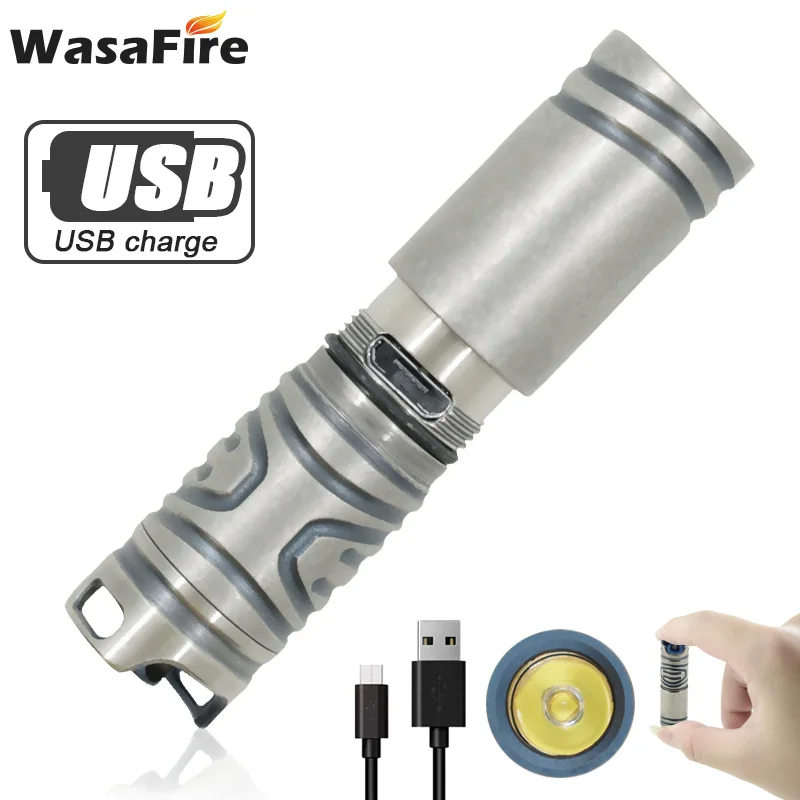 2020 New Mini Led Torch Rechargeable Keychain Flashlight Waterproof Portable Small Lanterna For Camping Built-in 10180 Battery