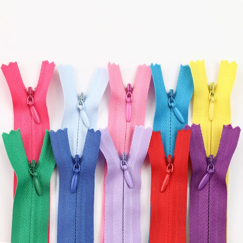 100pcs 15cm  20cm  35cm  45cm 50cm 60cm 65cm Invisible Zippers Nylon Coil Zipper Tailor For Handcraft Sewing Cloth Accessorie