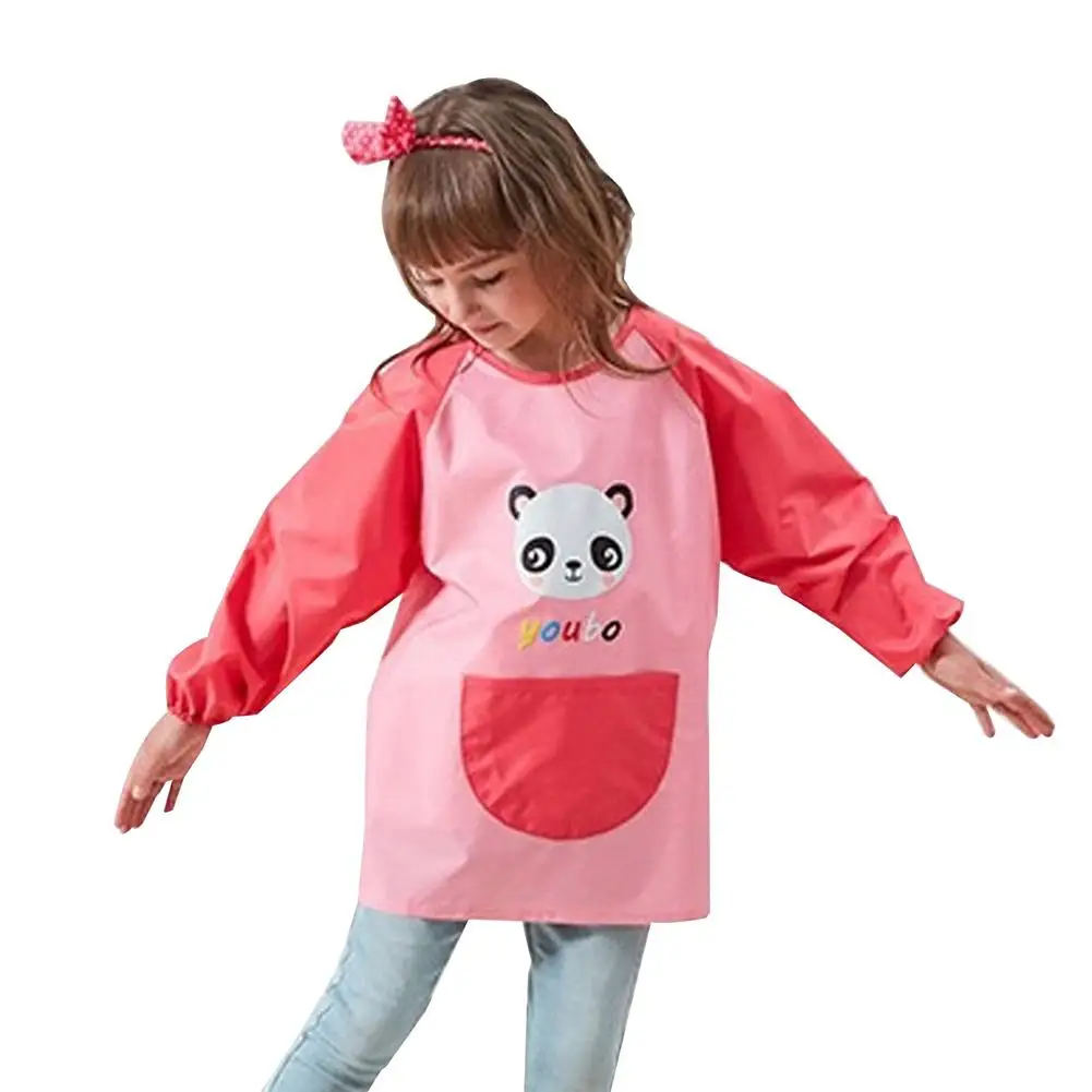 Children Painting Apron Cooking Apron Craft Coat with Big Pockets-Kids Art Smock Children Art Painting Aprons with Long Sleeve