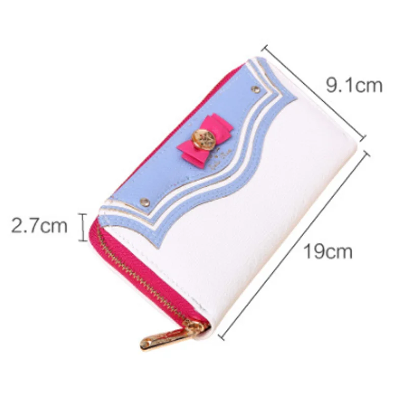 Kawaii Sailor Moon Designer Leather Long Wallet Women Japanese Fashion Brand Lady Zipper Purse Lovely Handbag Clutch Female D280