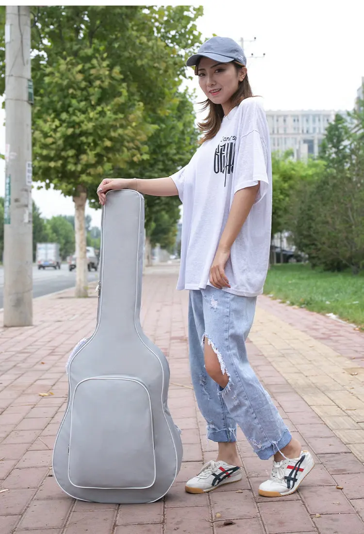 40/41 Inch Portable Oxford Fabric Acoustic Guitar Colorful Double Padded Guitar Soft Case Gig Bags Waterproof Backpack