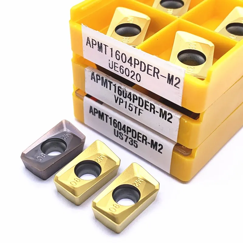 APMT1604 APMT1135 M2 H2 คาร์ไบด์ CNC เครื่องกลึงโลหะ PDER ตัดเครื่องมือ APMT 1135 1604 VP15TF UE6020 US735