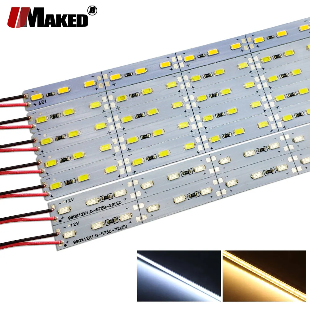 10pc 50cm listwa LED Light DC12V 36LEDs SMD5730/5630 sztywny pasek fluorescencyjna energooszczędna rura do licznika Trunking szafa lampa