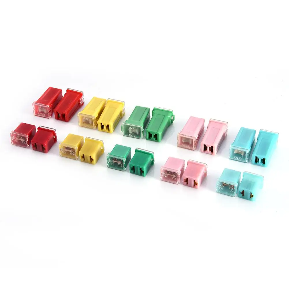 20pcs/box 20A-60A F2828-Z PAL Fuse Mini ABS Copper Long Female Fuse Link Jcase FMX PAL Cartridge Fuse Kit For Japanese Auto Car